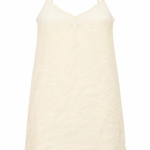 Marks and Spencer Womens Ivory Viscose Slip Dress Size 12 V-Neck Pullover