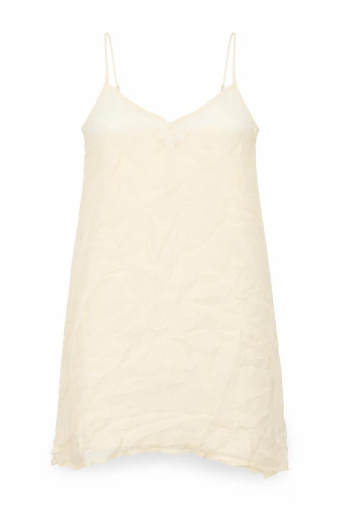 Marks and Spencer Womens Ivory Viscose Slip Dress Size 12 V-Neck Pullover