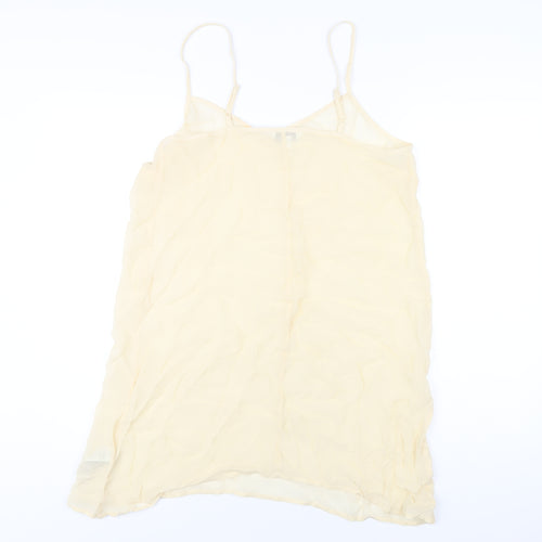 Marks and Spencer Womens Ivory Viscose Slip Dress Size 12 V-Neck Pullover