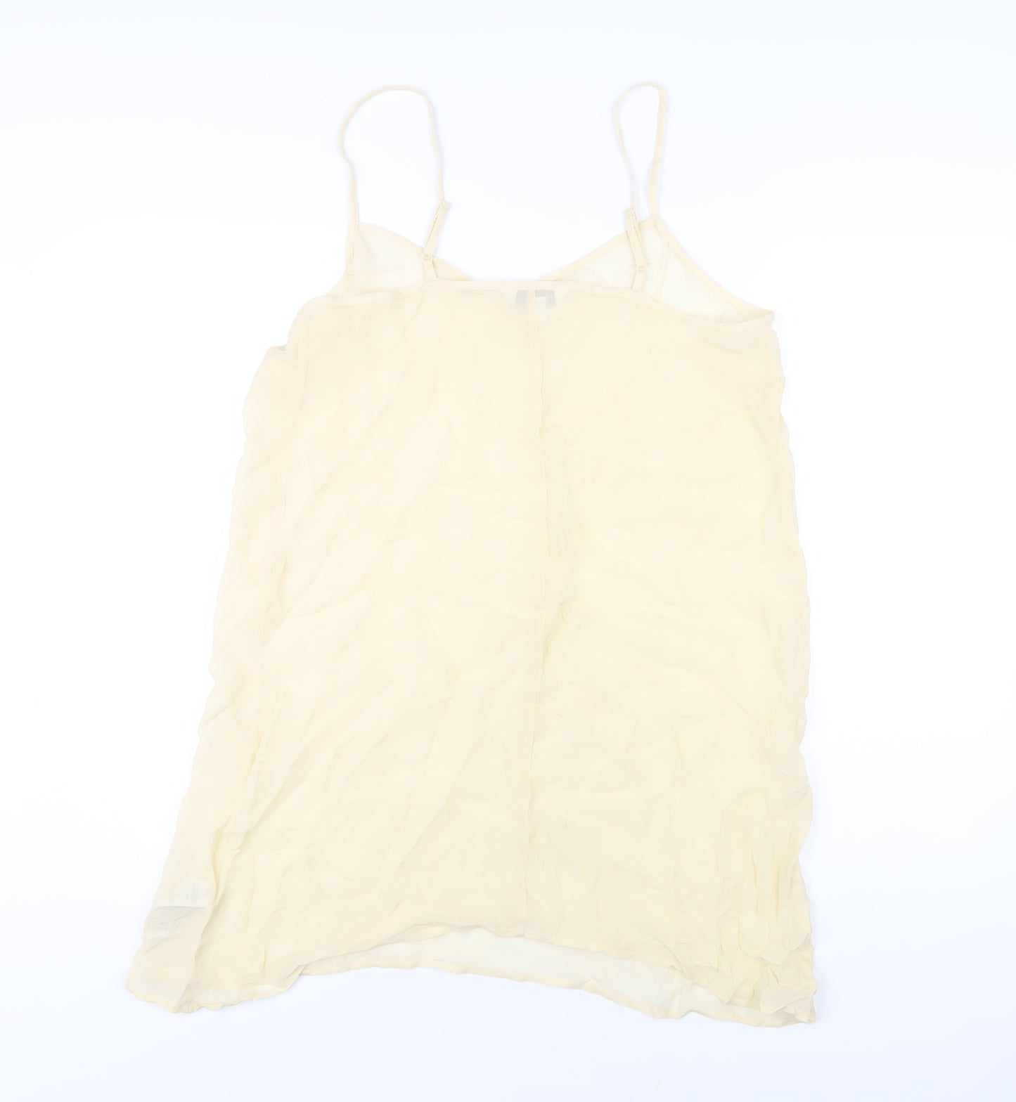 Marks and Spencer Womens Ivory Viscose Slip Dress Size 12 V-Neck Pullover