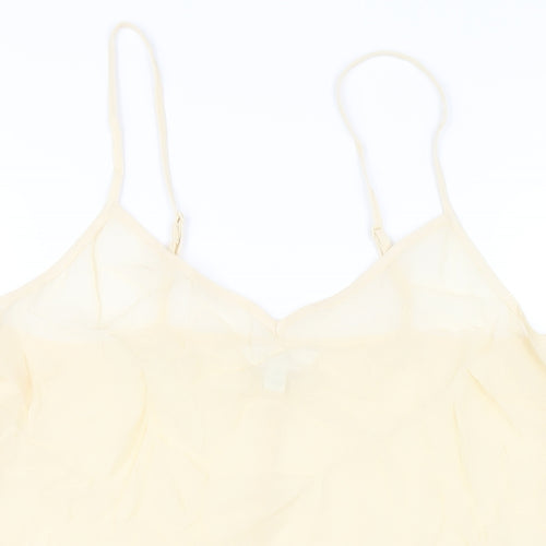 Marks and Spencer Womens Ivory Viscose Slip Dress Size 12 V-Neck Pullover