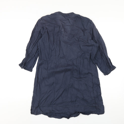 H&M Womens Blue Cotton A-Line Size 12 V-Neck Pullover