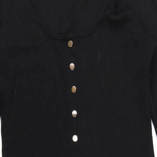 Missguided Womens Black Polyester Bodycon Size 18 Square Neck Pullover