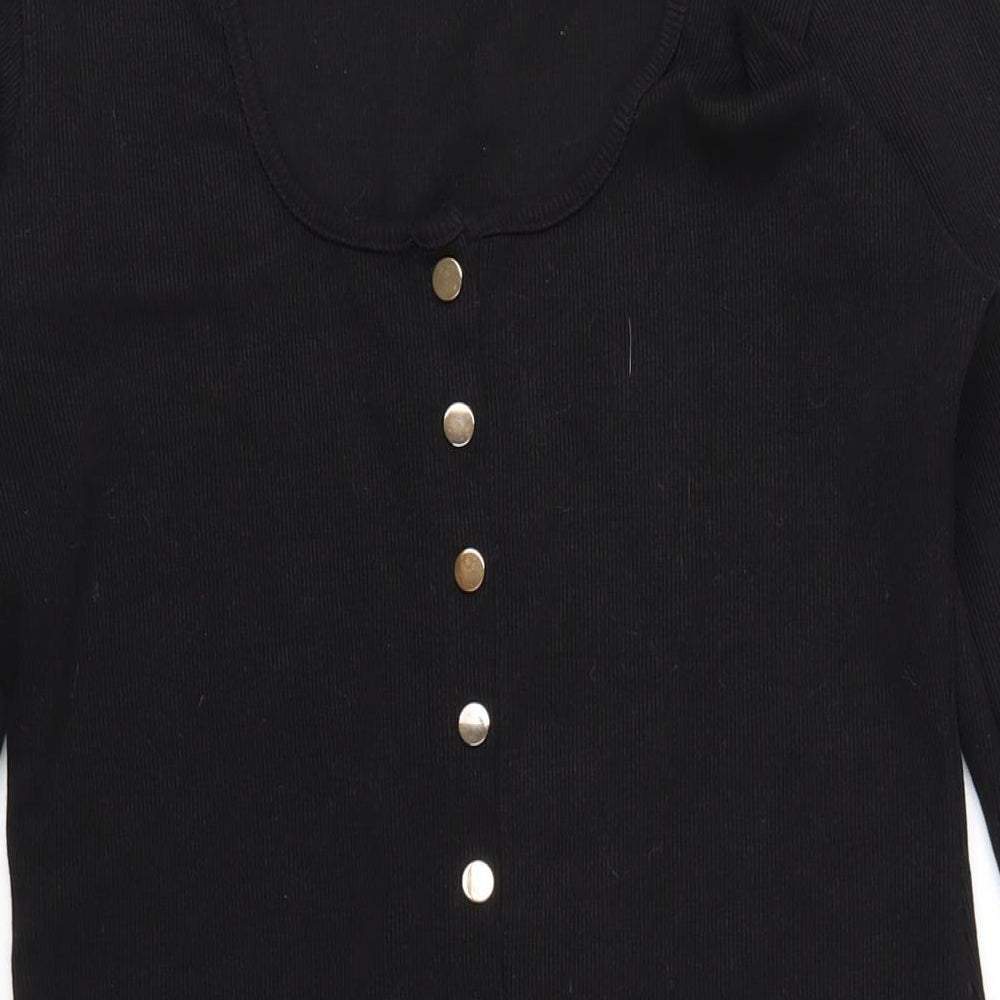 Missguided Womens Black Polyester Bodycon Size 18 Square Neck Pullover