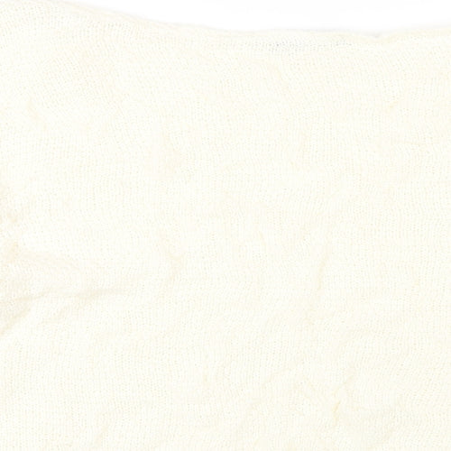 Nasty Gal Womens Ivory Round Neck Acrylic Pullover Jumper Size S