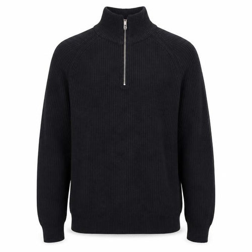 Research Garments Mens Black High Neck Acrylic Pullover Jumper Size L Long Sleeve