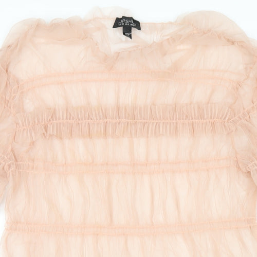 Topshop Womens Pink Polyester A-Line Size 12 Round Neck Pullover