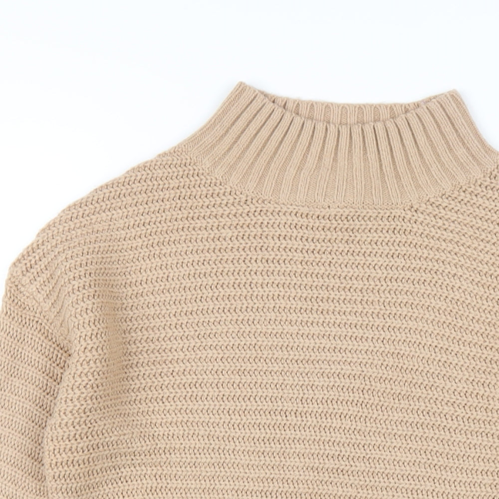 New Look Girls Brown High Neck Acrylic Pullover Jumper Size 10-11 Years Pullover