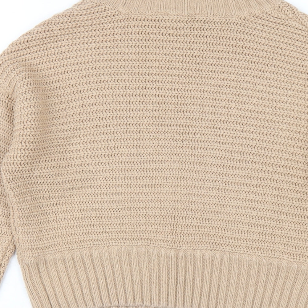 New Look Girls Brown High Neck Acrylic Pullover Jumper Size 10-11 Years Pullover