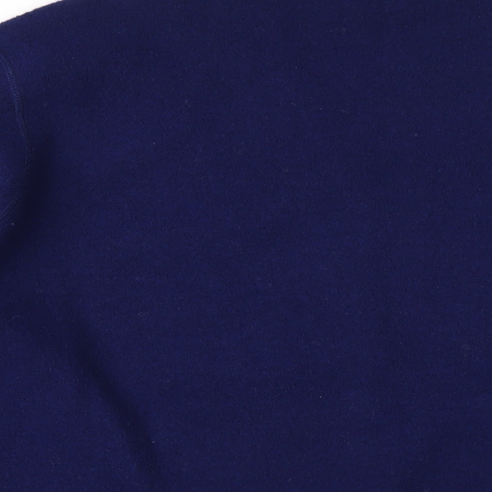 Talbots Womens Blue Collared Wool Cardigan Jumper Size L