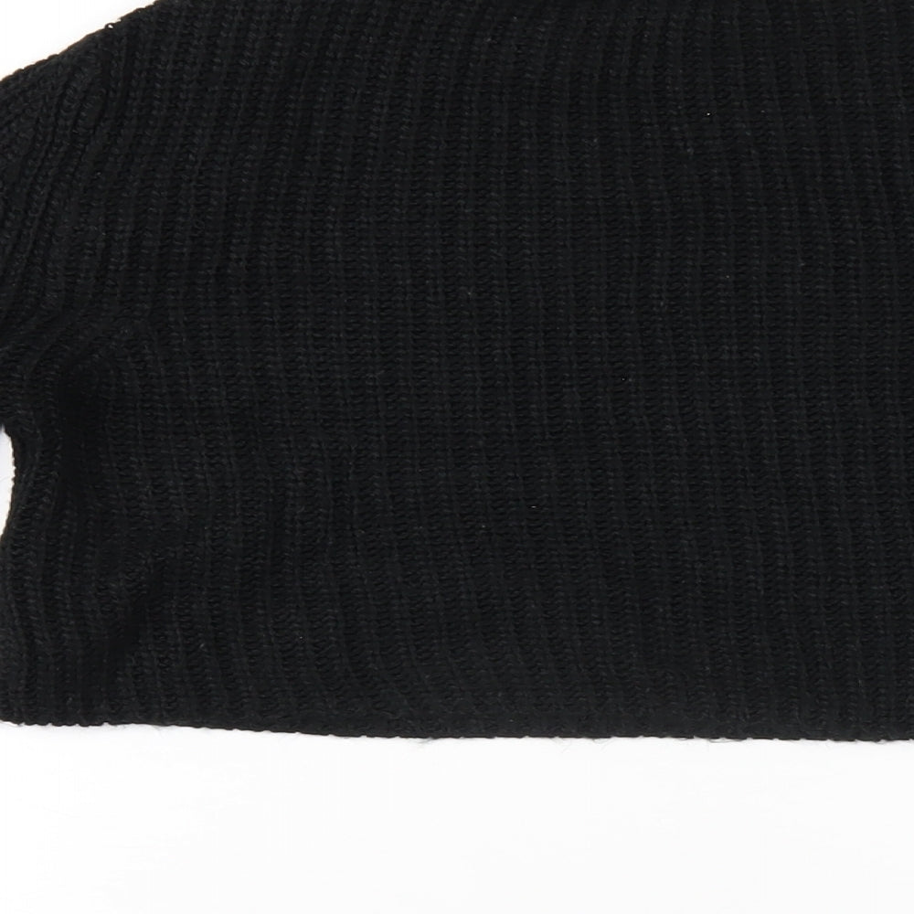 Miss Selfridge Womens Black Round Neck Acrylic Pullover Jumper Size 10