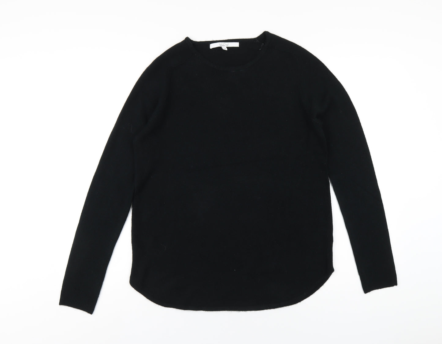 Vida Vi Womens Black Round Neck Acrylic Pullover Jumper Size M