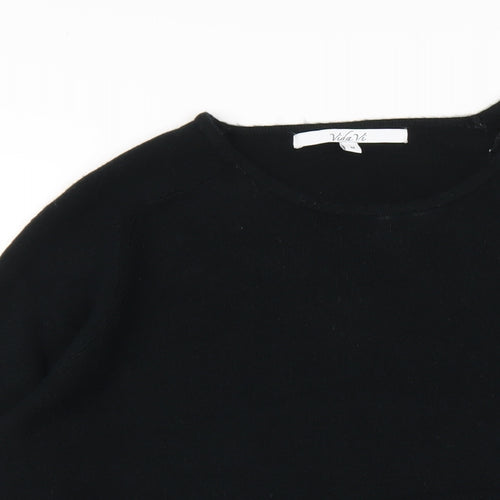 Vida Vi Womens Black Round Neck Acrylic Pullover Jumper Size M