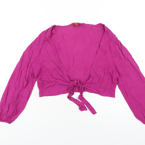 Mosoon Womens Purple V-Neck Viscose Cardigan Jumper Size 14