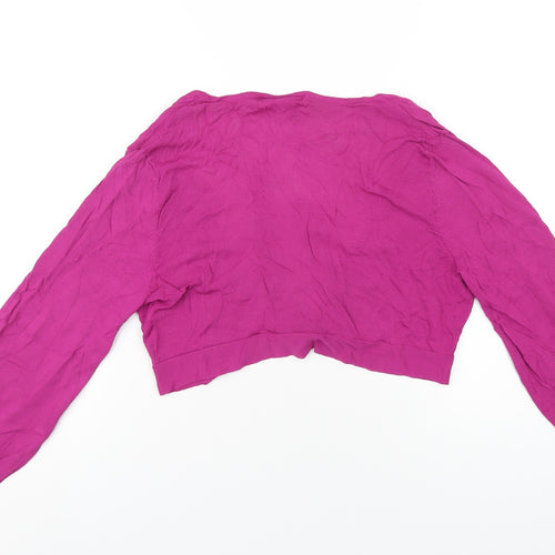 Mosoon Womens Purple V-Neck Viscose Cardigan Jumper Size 14