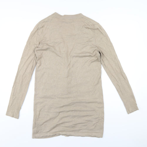 Marks and Spencer Womens Beige V-Neck Viscose Cardigan Jumper Size S
