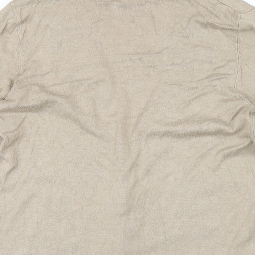 Marks and Spencer Womens Beige V-Neck Viscose Cardigan Jumper Size S