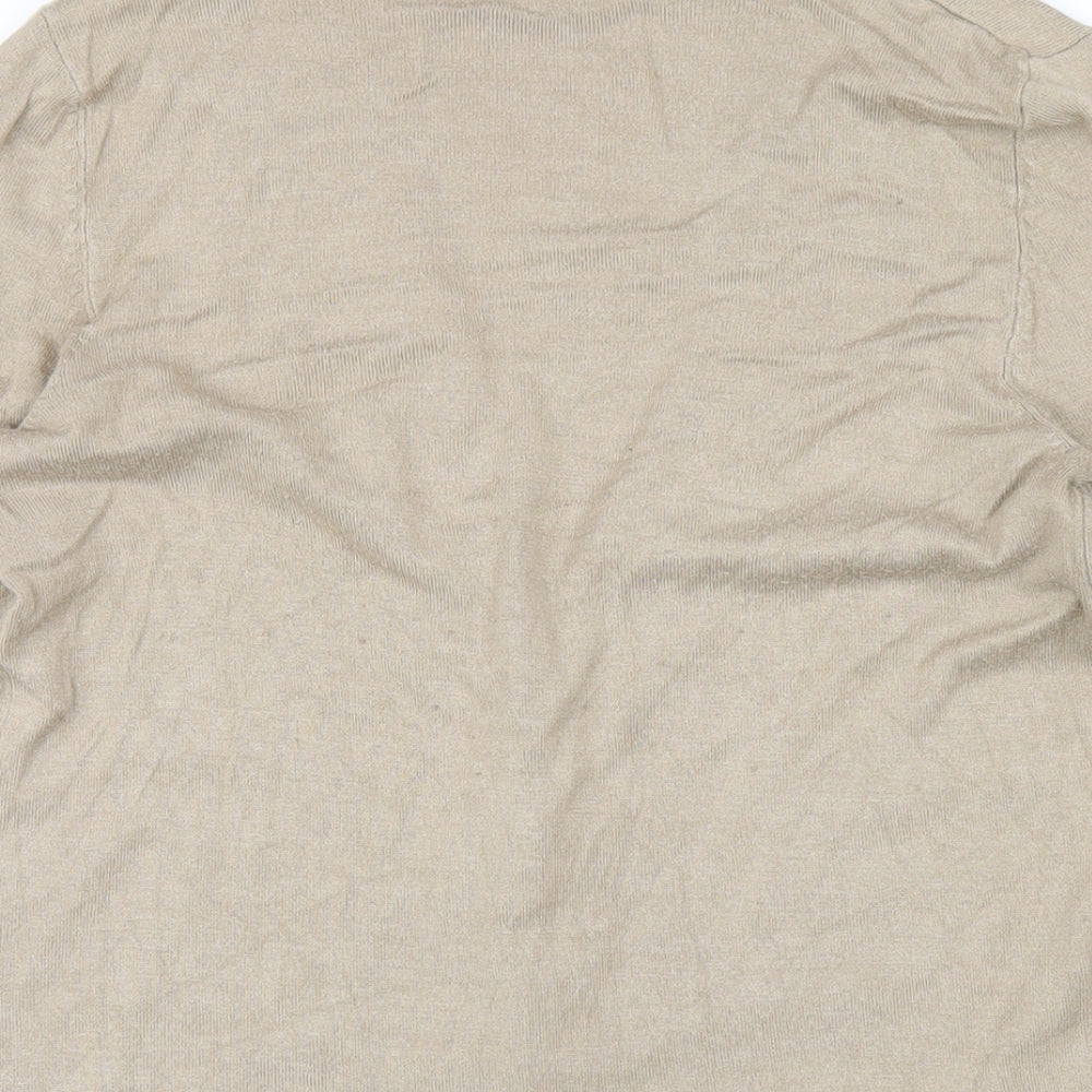 Marks and Spencer Womens Beige V-Neck Viscose Cardigan Jumper Size S