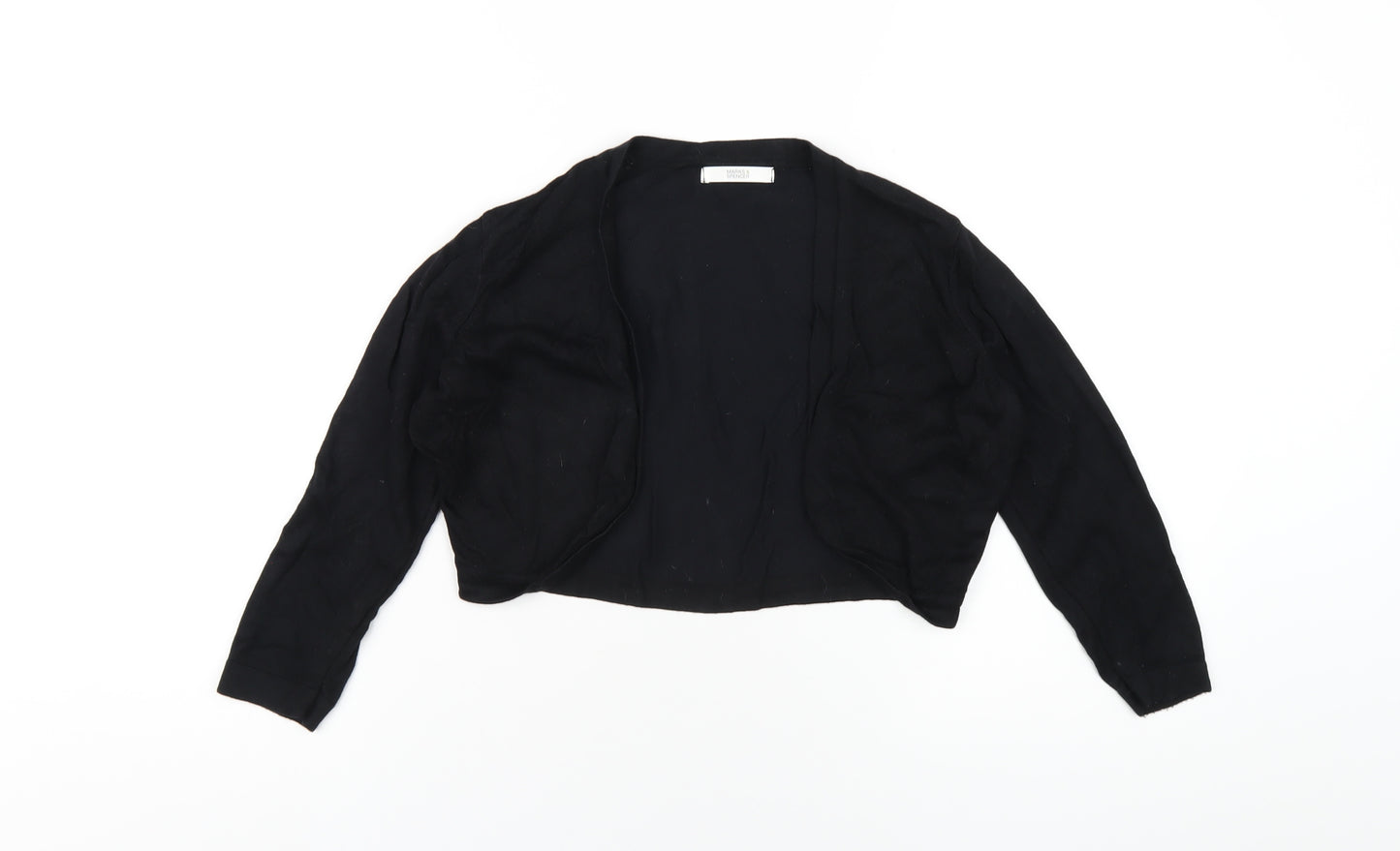 Marks and Spencer Womens Black V-Neck Viscose Shrug Jumper Size 12