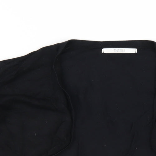 Marks and Spencer Womens Black V-Neck Viscose Shrug Jumper Size 12