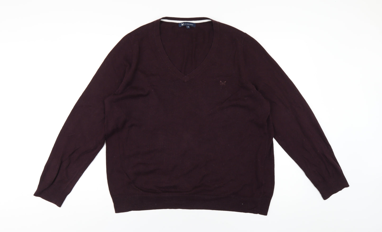 Crew Clothing Womens Purple V-Neck Cotton Pullover Jumper Size 18