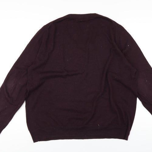 Crew Clothing Womens Purple V-Neck Cotton Pullover Jumper Size 18