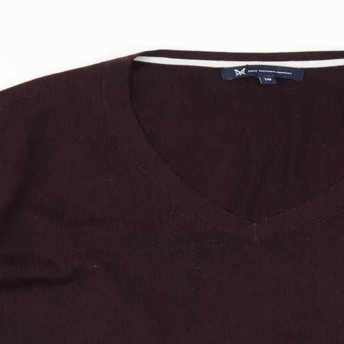 Crew Clothing Womens Purple V-Neck Cotton Pullover Jumper Size 18
