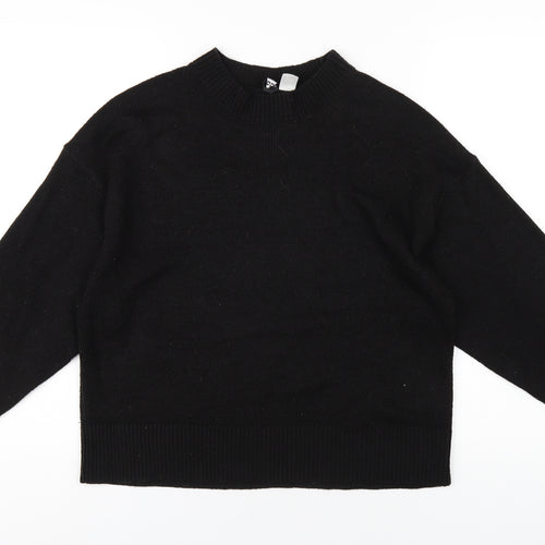 H&M Womens Black Round Neck Acrylic Pullover Jumper Size S