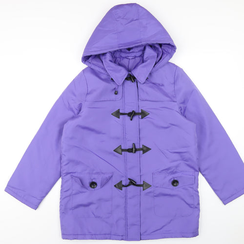 Being Casual Womens Purple Rain Coat Coat Size 12 Zip
