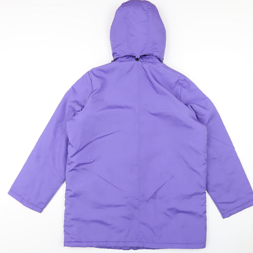 Being Casual Womens Purple Rain Coat Coat Size 12 Zip