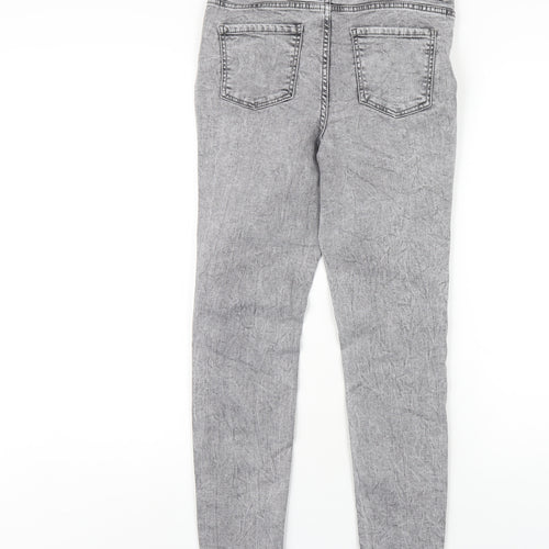 PEP&CO Womens Grey Cotton Skinny Jeans Size 10 L27 in Regular Zip