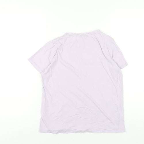 New Look Womens Purple Cotton Basic T-Shirt Size 10 Round Neck