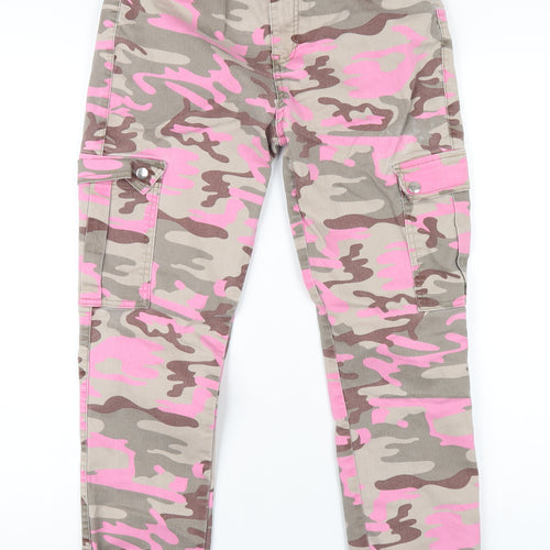 Selected Womens Multicoloured Camouflage Cotton Tapered Jeans Size 12 L27 in Regular Zip