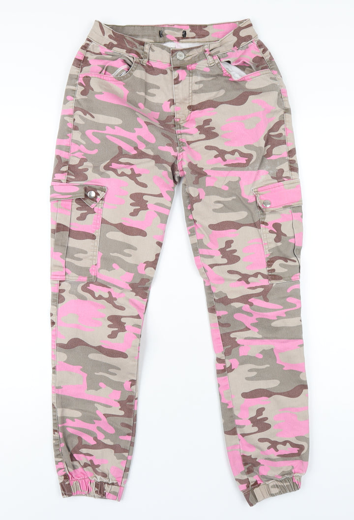 Selected Womens Multicoloured Camouflage Cotton Tapered Jeans Size 12 L27 in Regular Zip