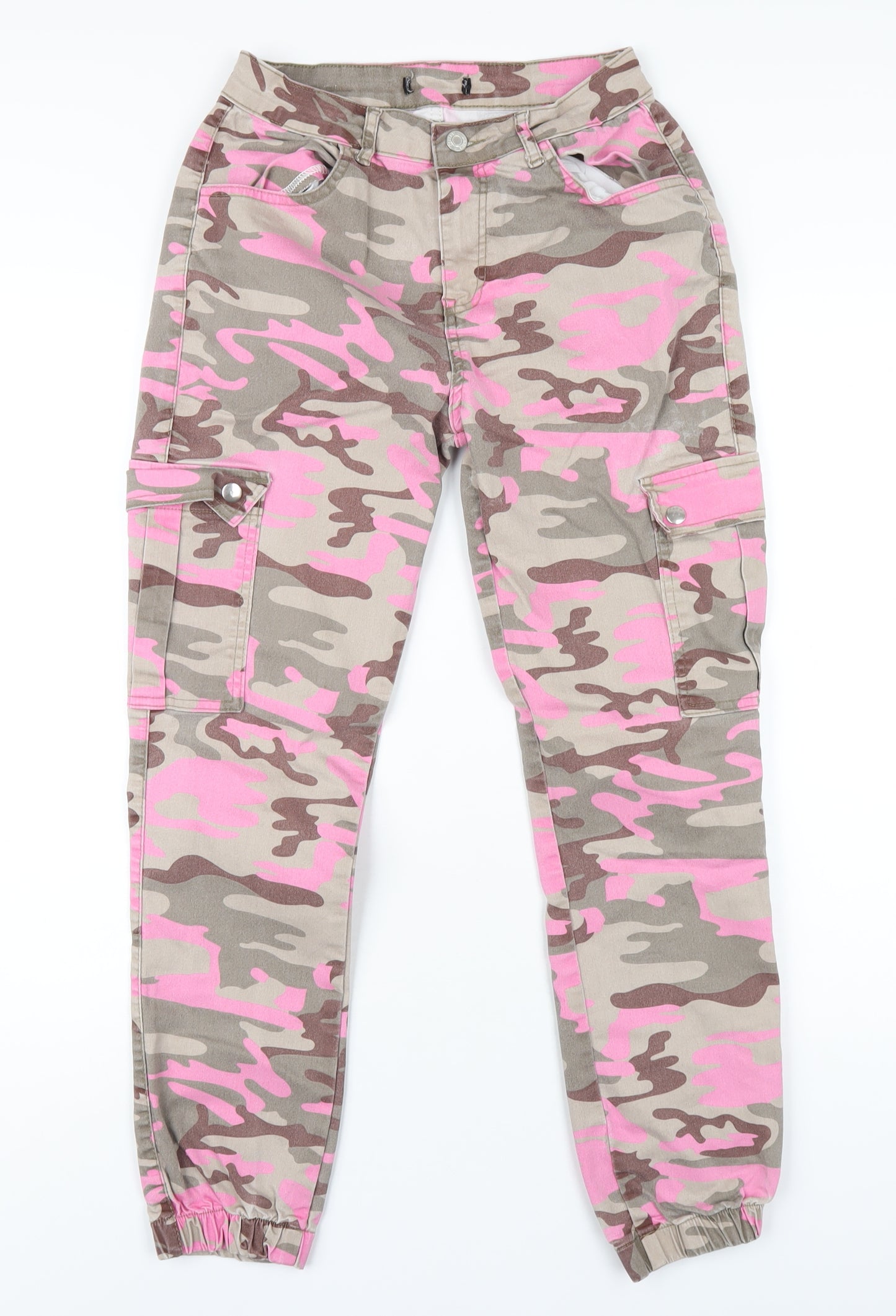 Selected Womens Multicoloured Camouflage Cotton Tapered Jeans Size 12 L27 in Regular Zip
