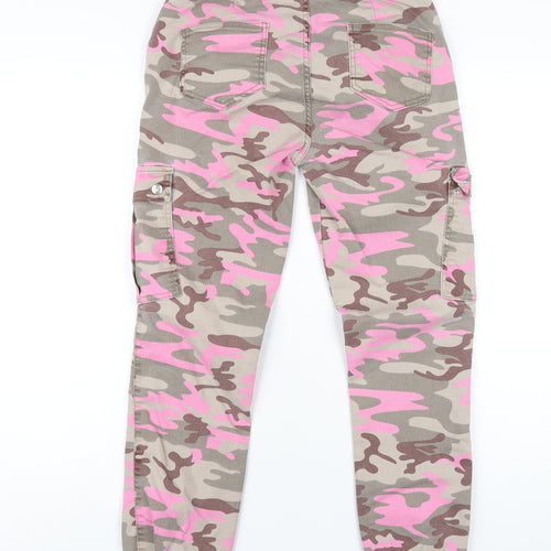 Selected Womens Multicoloured Camouflage Cotton Tapered Jeans Size 12 L27 in Regular Zip