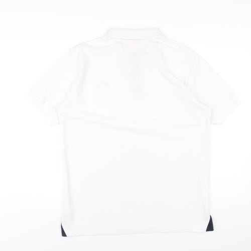 Slazenger Mens White Polyester Polo Size L Collared Button