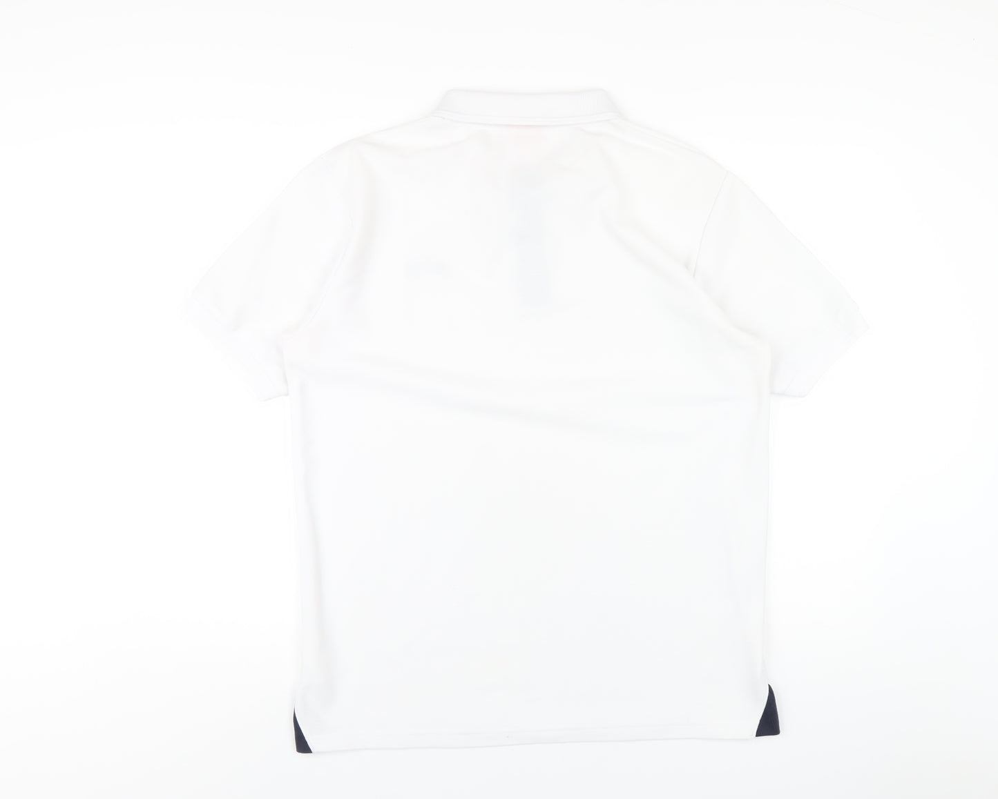 Slazenger Mens White Polyester Polo Size L Collared Button