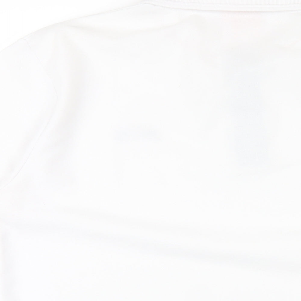Slazenger Mens White Polyester Polo Size L Collared Button
