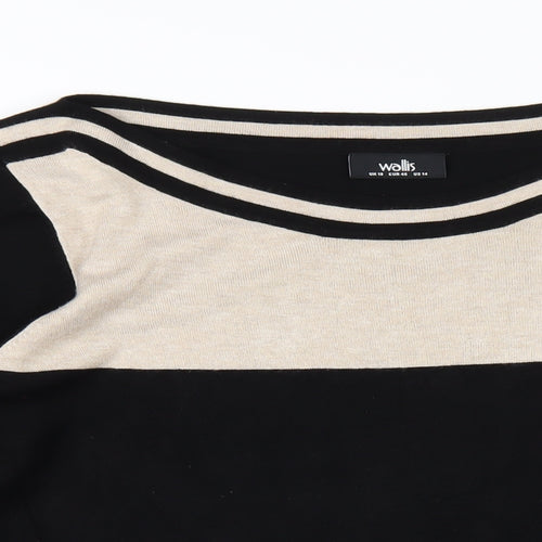 Wallis Womens Black Boat Neck Viscose Pullover Jumper Size 18