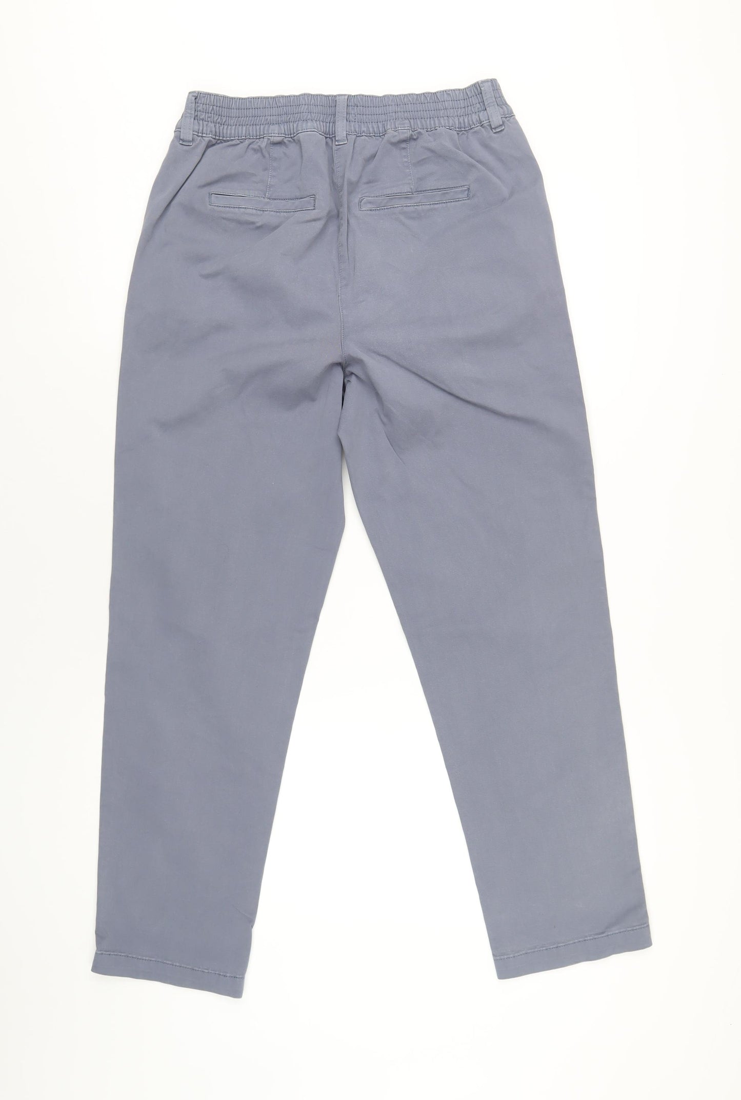 NEXT Womens Blue Cotton Chino Trousers Size 12 L30 in Regular Zip