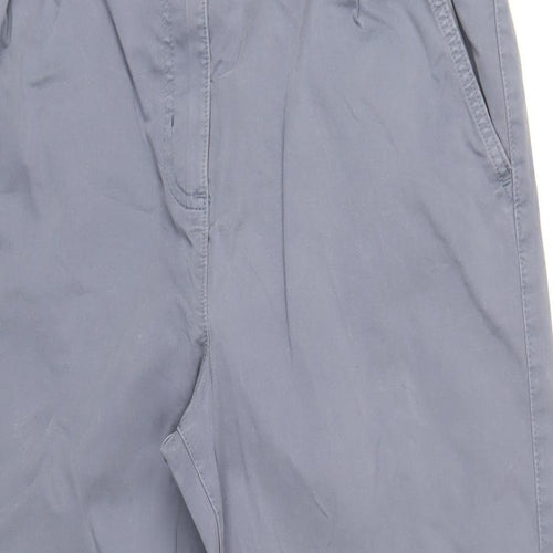 NEXT Womens Blue Cotton Chino Trousers Size 12 L30 in Regular Zip