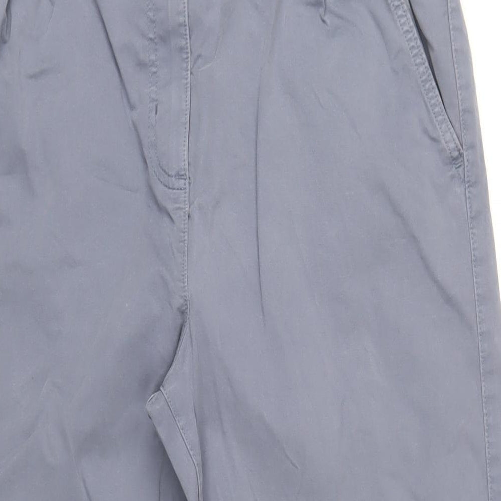 NEXT Womens Blue Cotton Chino Trousers Size 12 L30 in Regular Zip