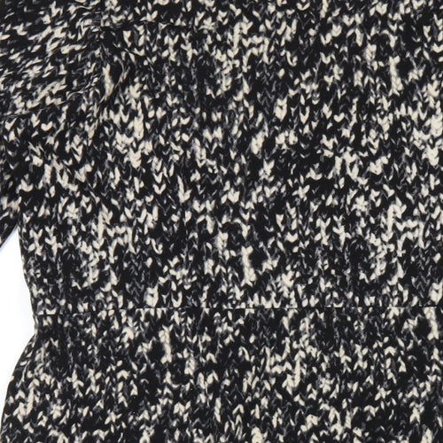 Kaleidoscope Womens Black Geometric Polyester A-Line Size 18 Round Neck Pullover