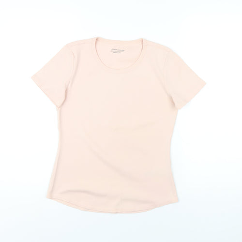Marks and Spencer Womens Pink Cotton Basic T-Shirt Size 12 Round Neck