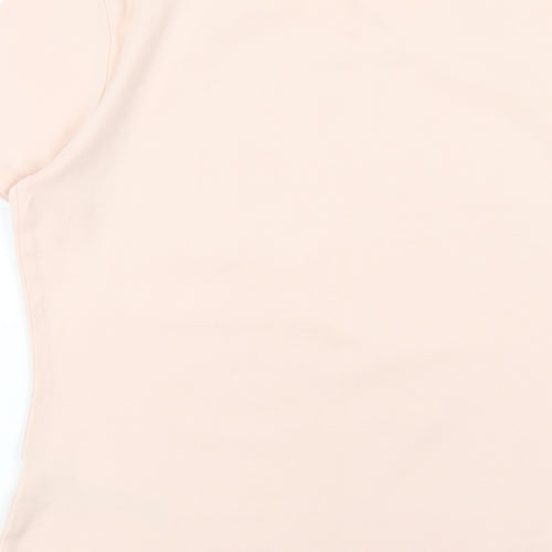 Marks and Spencer Womens Pink Cotton Basic T-Shirt Size 12 Round Neck