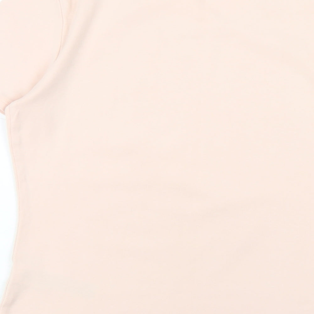 Marks and Spencer Womens Pink Cotton Basic T-Shirt Size 12 Round Neck