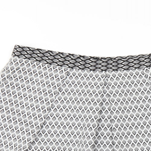 Coast Womens Grey Geometric Polyester A-Line Skirt Size 10 Zip