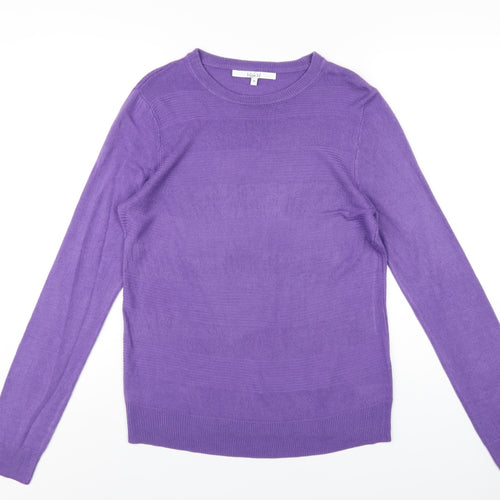 Vida Vi Womens Purple Round Neck Acrylic Pullover Jumper Size M