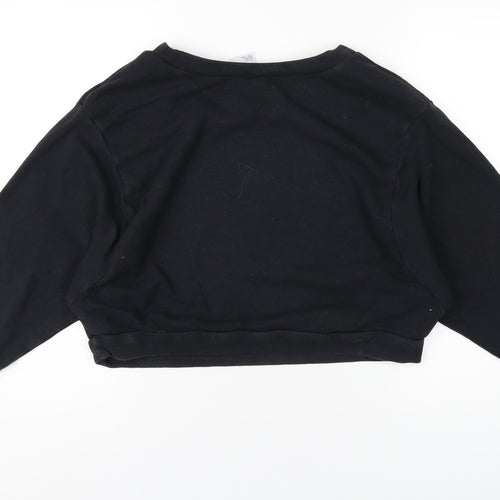 Reebok Womens Black Cotton Pullover Sweatshirt Size XL Pullover